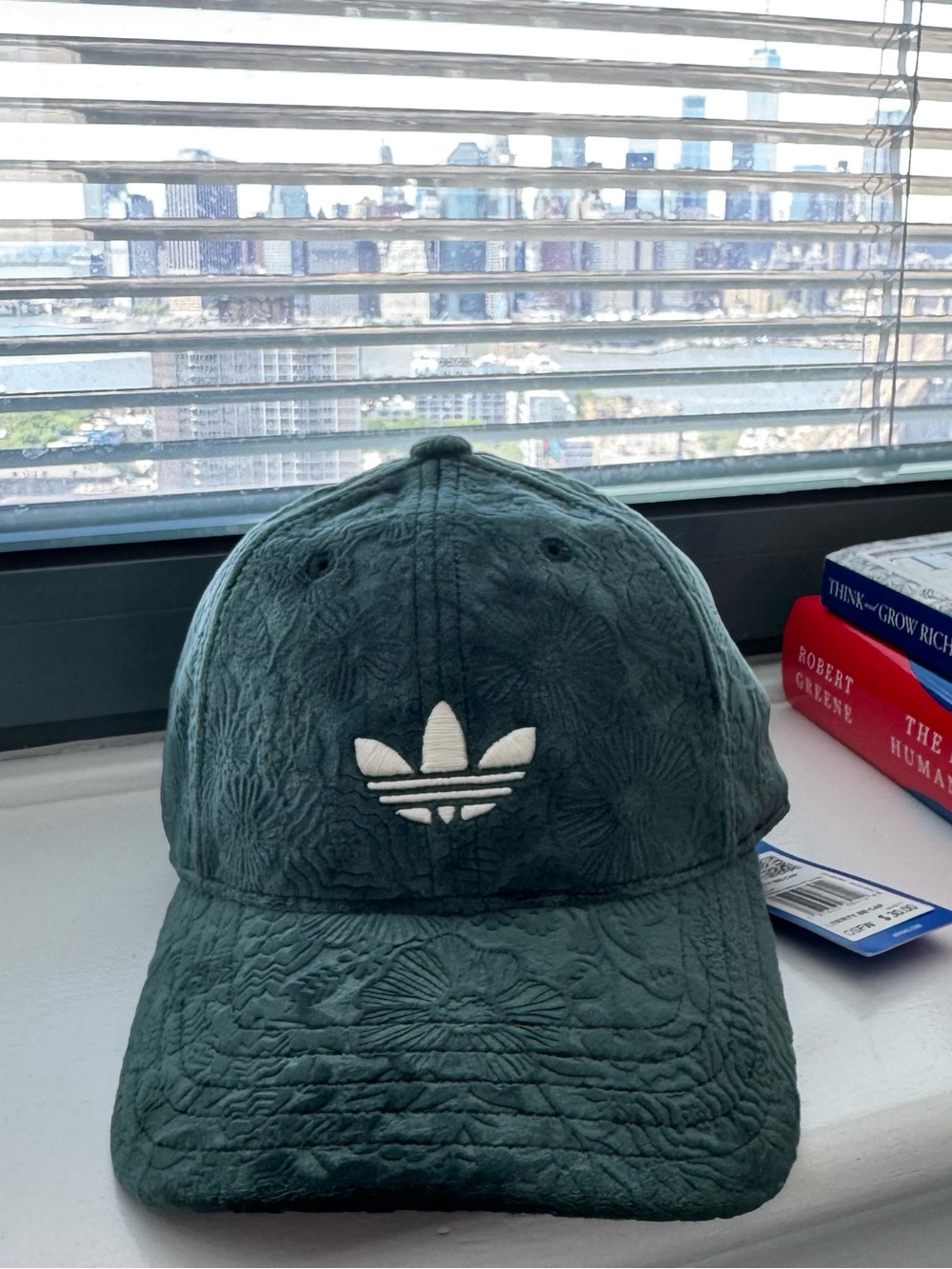 adidas Originals Women's Dark Green Embossed Floral Baseball Cap - Picture 6 of 6